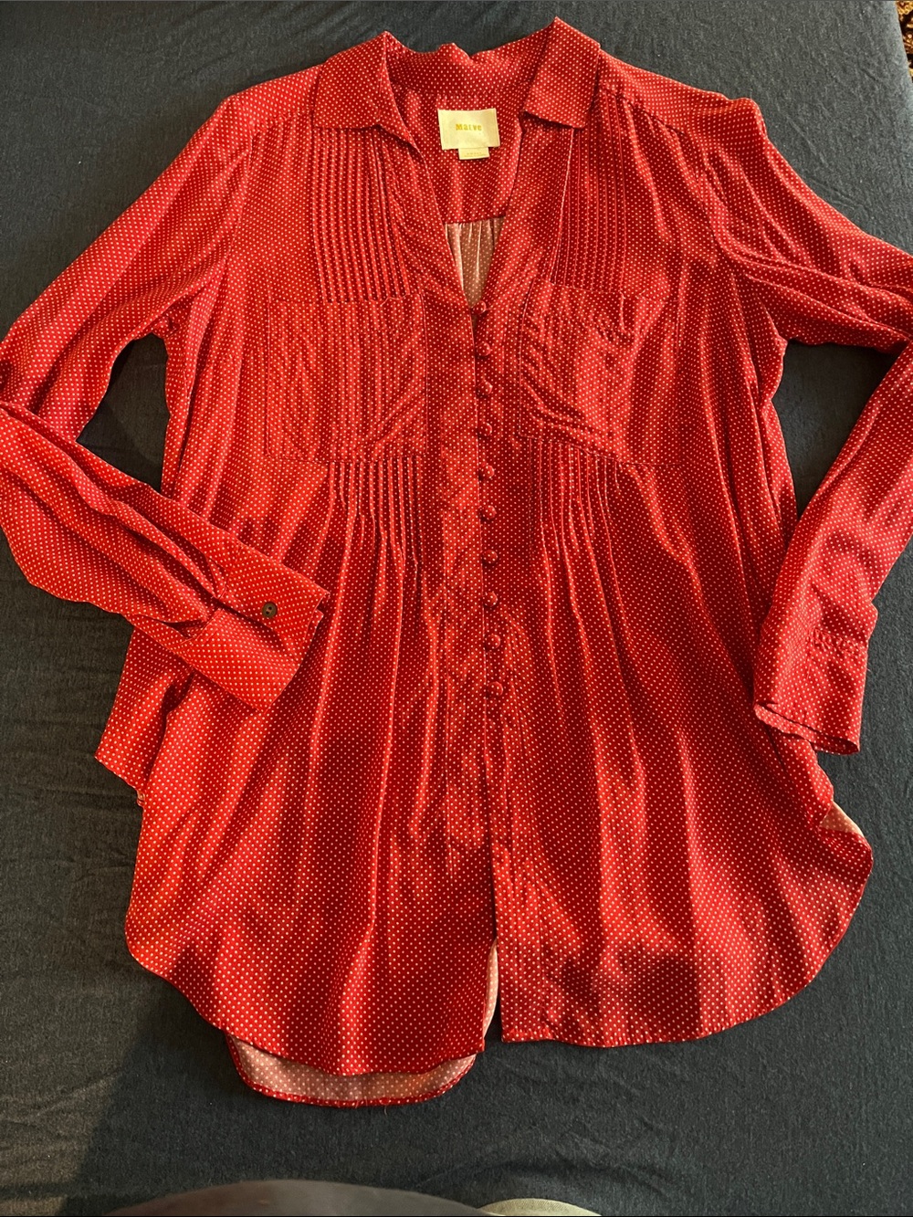 Maeve Red long sleeve blouse